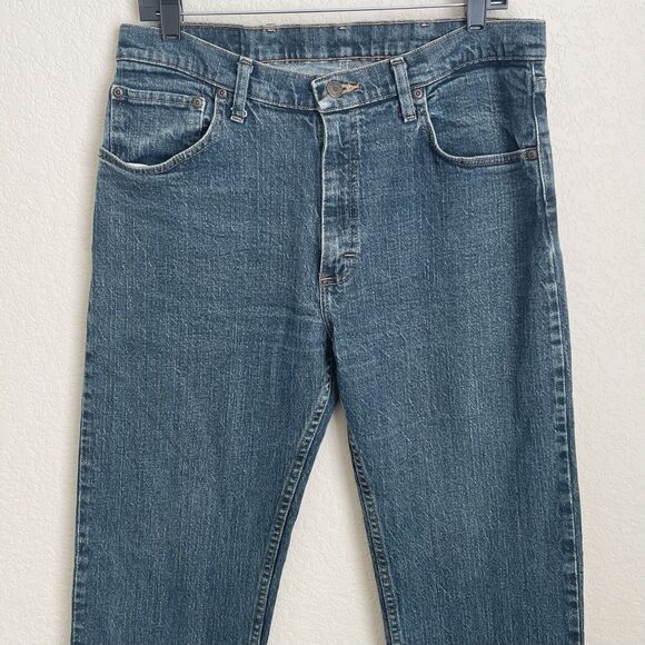 Wrangler Jeans Mens 34x30 Blue Regular Fit 9TRGAMD Denim Cowboy Western Casual - Picture 2 of 10